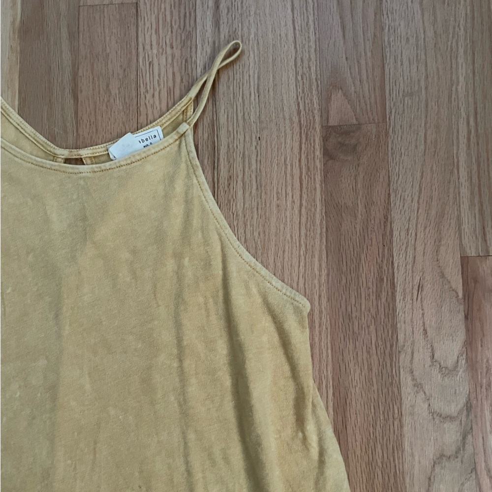 Yellow Knit Highneck Tank Top